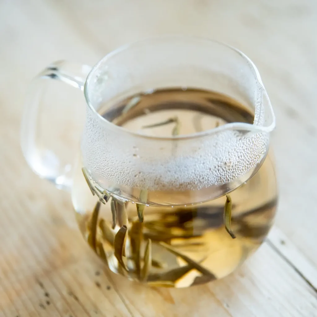 white tea brewing